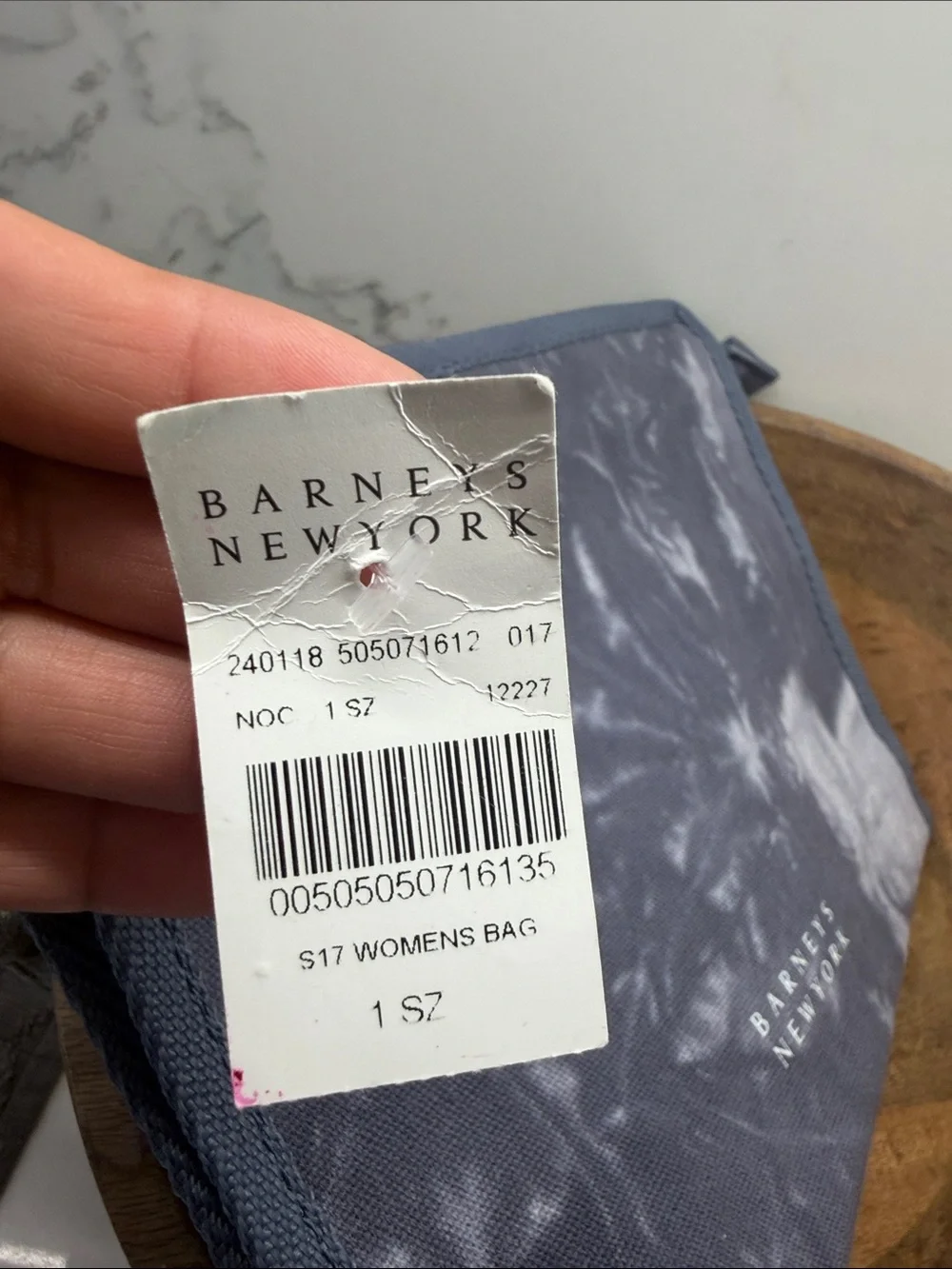Barneys New York Men's Navy Tie-Dye Toiletry Pouch with Pink Tab